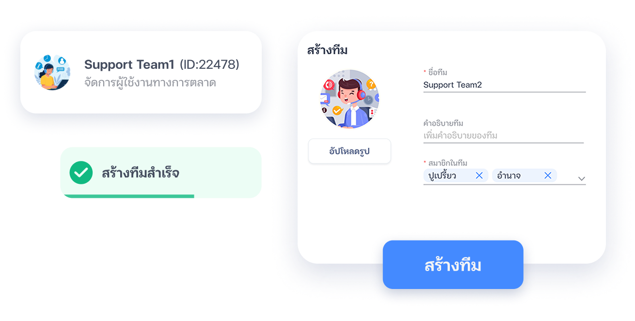 จัดการทีมแอดมินและเซลล์